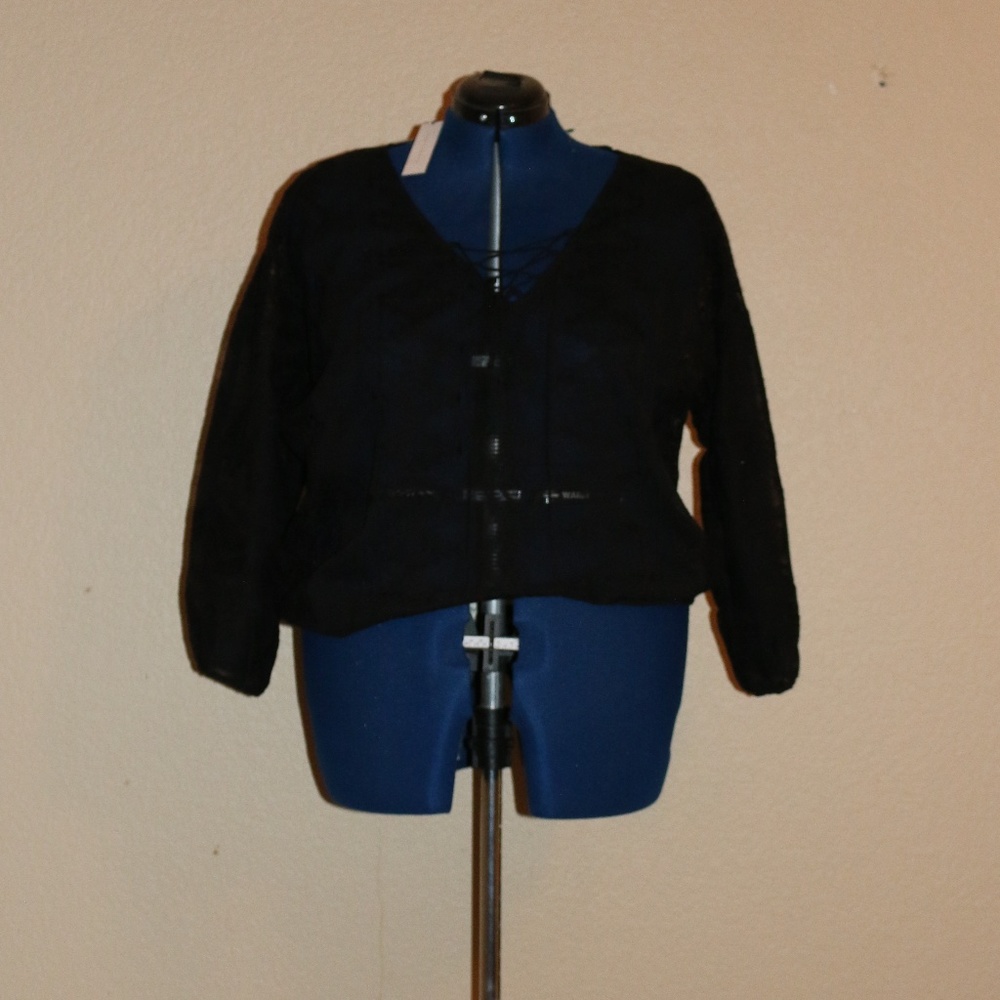 Black see-through blouse NWT "Sanctuary" size M